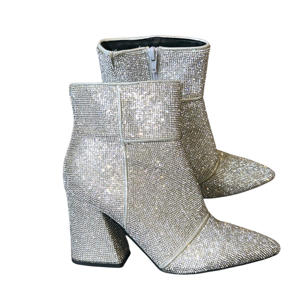 A New Day Cailun Rhinestone Ankle Boots Silver NWOT Women’s Size 9